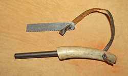 Briquet de survie au magnésium GM, manche en bois de cerf -2