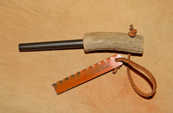 Briquet de survie au magnésium GM, manche en bois de cerf -3